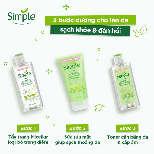 Ảnh của Nước hoa hồng Simple Toner làm dịu và cân bằng độ ẩm cho da - lành tính không chứa cồn 200ml