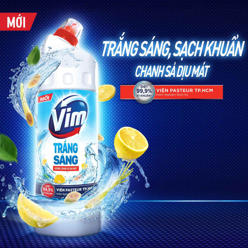 Ảnh của Gel tẩy bồn cầu Vim Trắng sáng hương Chanh Sả 870ml