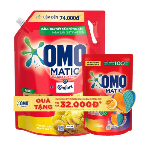 Ảnh của [Tặng OMO 350g] Nước giặt OMO Matic Comfort Tinh dầu thơm 3.6kg