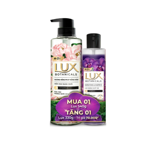 Ảnh của [Tặng Sữa tắm Phong lan 330g] Sữa tắm Lux Hồng pháp Nồng nàn 540g