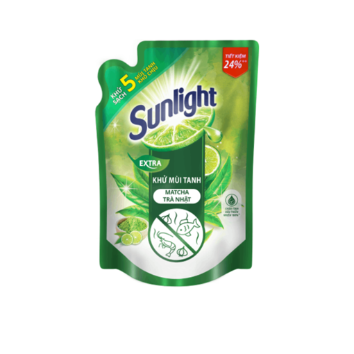 Ảnh của Nước rửa chén Sunlight Khử mùi tanh Matcha Trà Nhật túi 3.4kg