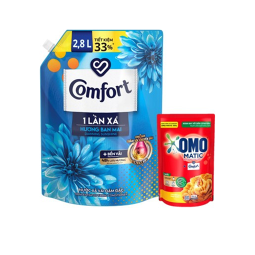 Ảnh của [Tặng OMO 350g] Nước xả vải Comfort Đậm đặc hương Ban Mai túi 2.8l