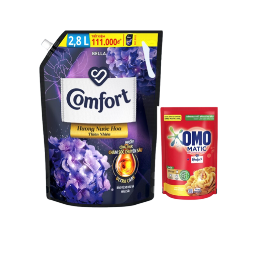 Ảnh của [Tặng OMO 350g] Nước xả vải Comfort hương Nước hoa Bella túi 2.8l