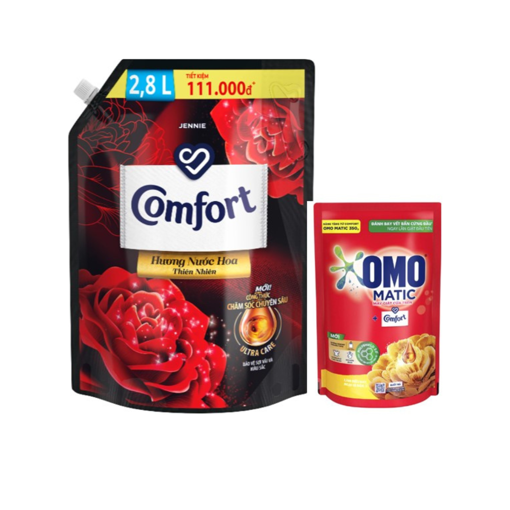 Ảnh của [Tặng OMO 350g] Nước xả vải Comfort hương Nước hoa Jennie túi 2.8l