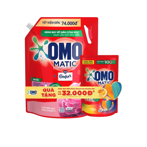 Ảnh của [Tặng OMO 350g] Nước giặt OMO Matic Comfort hương Hoa hồng Ecuador 3.6kg