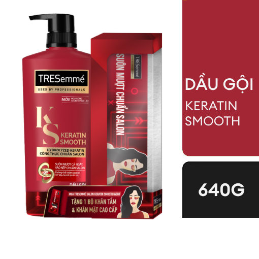 Ảnh của [Tặng Khăn] Dầu gội TRESemmé Vào nếp mượt mà Keratin Smooth 640g