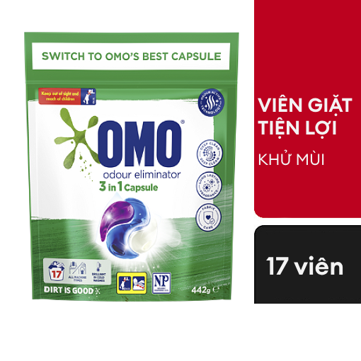 Ảnh của Viên Giặt Tiện Lợi OMO Công Nghệ Anh Quốc - 17 Viên/túi- Khử Mùi