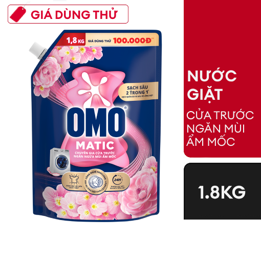 Ảnh của Nước giặt OMO Ngăn ngừa mùi ẩm mốc Cửa trước 1.8kg