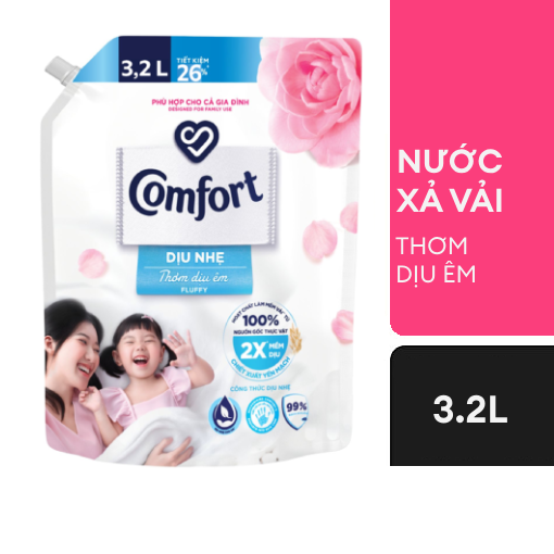 Ảnh của Nước xả vải Comfort Dịu nhẹ Thơm dịu êm 3.2l