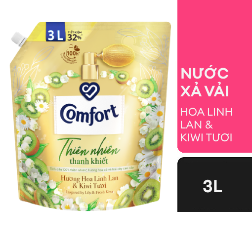 Ảnh của Nước xả vải Comfort Thiên nhiên Thanh khiết hương Hoa Linh Lan & Kiwi 3l