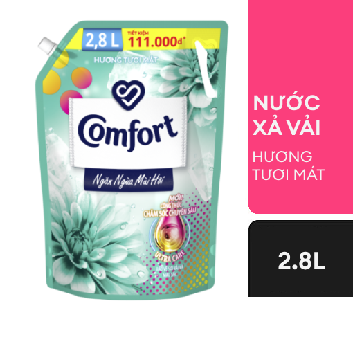 Ảnh của Nước xả vải Comfort Ngăn ngừa mùi hôi Hương Tươi Mát túi 2.8l