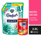 Ảnh của [Tặng OMO 350g] Nước xả vải Comfort Ngăn ngừa mùi hôi hương Tươi mát túi 2.8l