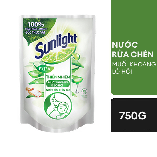 Ảnh của Nước rửa chén Sunlight Thiên nhiên Muối khoáng Lô hội túi 750g