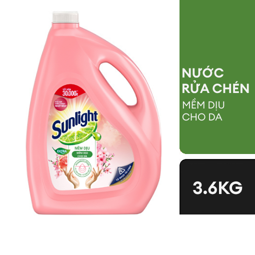 Ảnh của Nước rửa chén Sunlight Mềm dịu Bưởi tây và Hoa anh đào 3.6kg