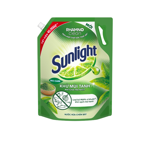 Ảnh của Nước rửa chén Sunlight Khử mùi tanh Matcha Trà nhật túi 3.3kg