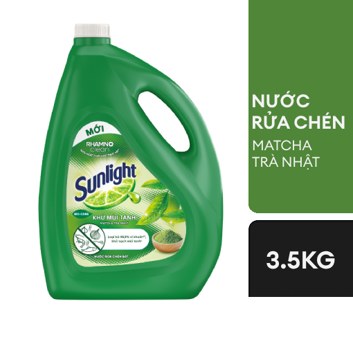 Ảnh của Nước rửa chén Sunlight Khử mùi tanh Matcha Trà nhật 3.5kg