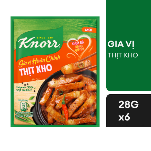 Ảnh của Dây 6 gói Knorr Gia vị hoàn chỉnh Thịt Kho 28g