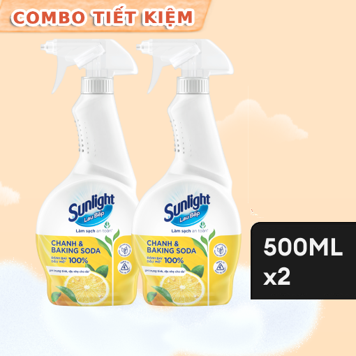 Ảnh của Combo 2 chai Nước lau bếp Sunlight Chanh & Baking soda chai 500ml