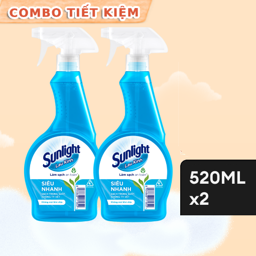 Ảnh của Combo 2 chai Nước lau kính Sunlight Siêu nhanh 520ml