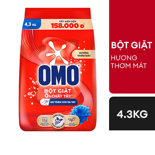 Ảnh của Bột giặt OMO Sạch bẩn Khử mùi Công nghệ Xanh 4.3kg