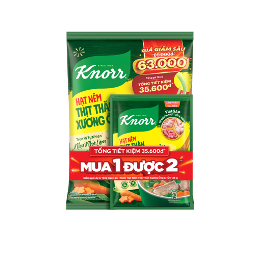 Ảnh của [Tặng kèm gói 136g] Hạt nêm Knorr Thịt Thăn Xương Ống & Tủy 900g - Tết 2025 (Giảm giá sâu)