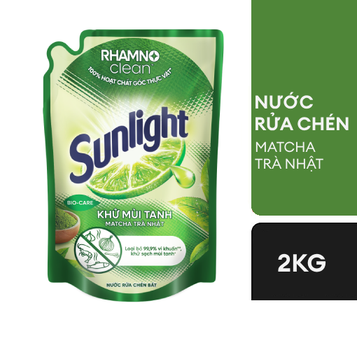 Ảnh của Nước rửa chén Sunlight Khử mùi tanh Matcha Trà Nhật 2kg