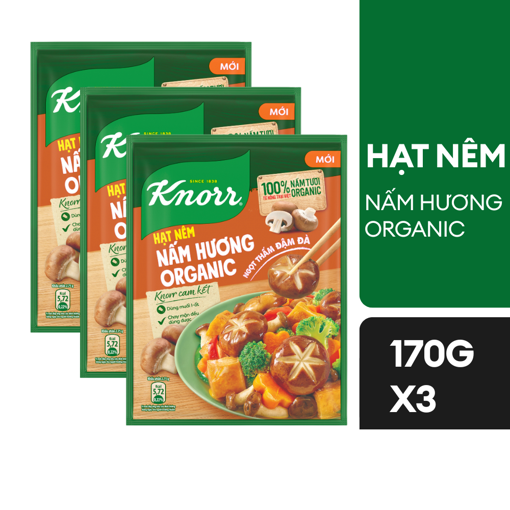Ảnh của Combo 3 Hạt nêm Knorr Nấm Hương Organic 170g