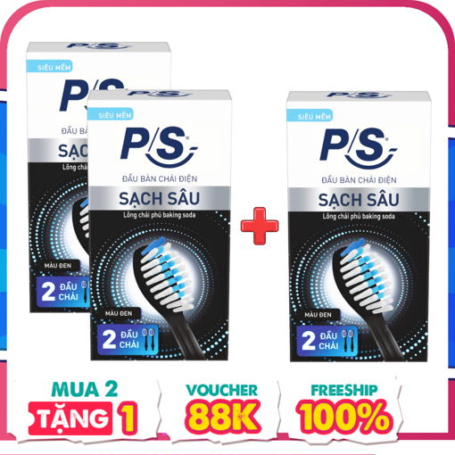 Ảnh của [Mua 1 tặng 1] Combo 2 Đầu Bàn Chải Điện P/S S100 Pro Sạch Sâu - Màu Đen
