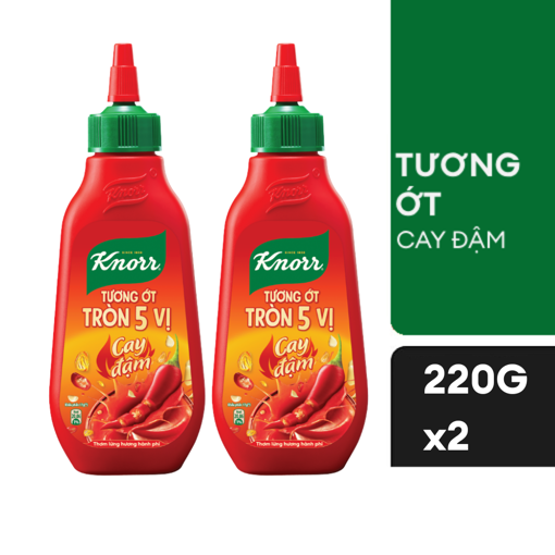 Ảnh của [HSD: 02/01/26]Combo 2 Tương ớt Knorr Tròn 5 vị - Cay đậm 220g