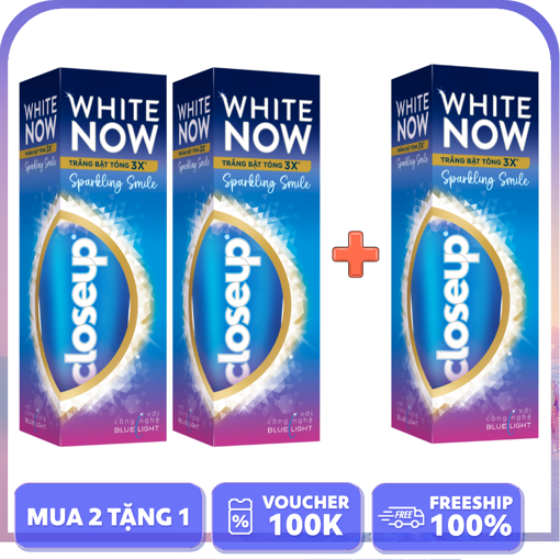 Ảnh của [MUA 2 TẶNG 1] Closeup White Now Sparkling Smile 100g