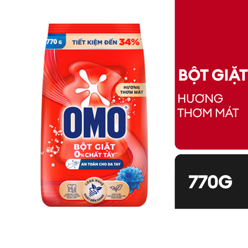 Ảnh của Bột giặt OMO hương Thơm mát Đỏ 770g