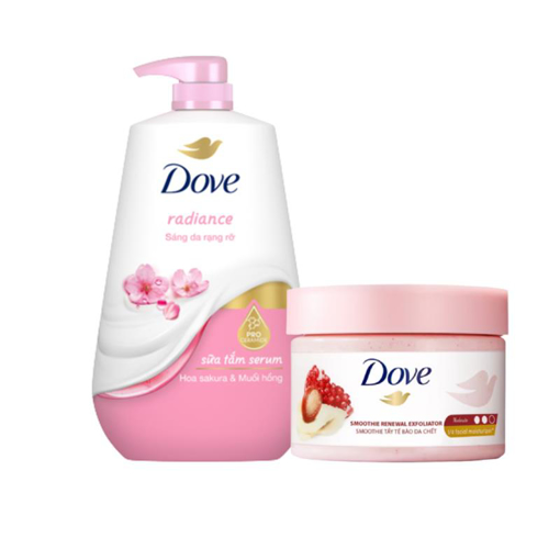 Ảnh của Combo Sữa Tắm Dưỡng Thể Dove 900Gr + Tẩy Da Chết Dove Hương Hoa Anh Đào 298Gr
