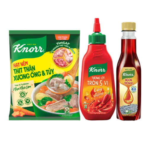 Ảnh của Combo Gia Vị Knorr Gồm Tương Ớt 220Gr + Hạt Nêm 400Gr + Nước Mắm 242Ml