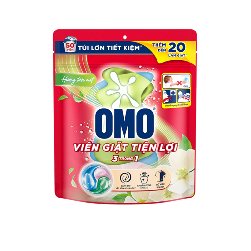 Ảnh của Viên giặt OMO 3trong1 hương Tươi Mát 50 viên 525g