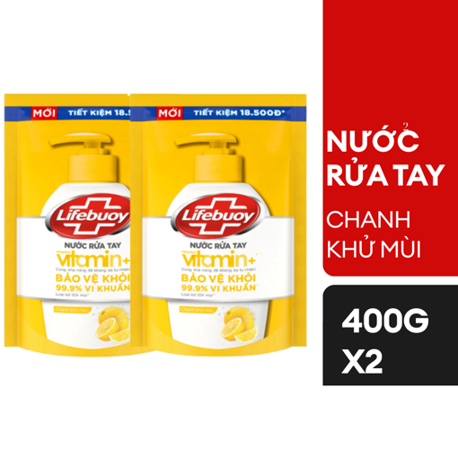 Ảnh của Combo 2 Nước rửa tay Lifebuoy Vitamin+ Chanh khử mùi 400g