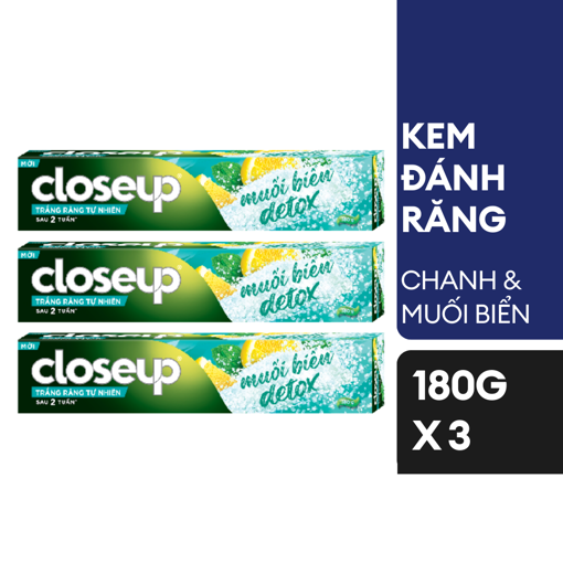 Ảnh của Combo 3 Closeup Detox Trắng Răng Muối Biển 180g