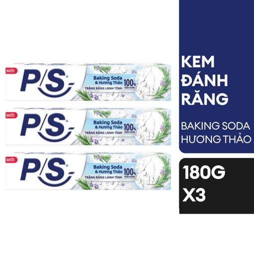 Ảnh của Combo 3 Kem đánh răng P/S Baking Soda & Hương Thảo Trắng Răng 180g