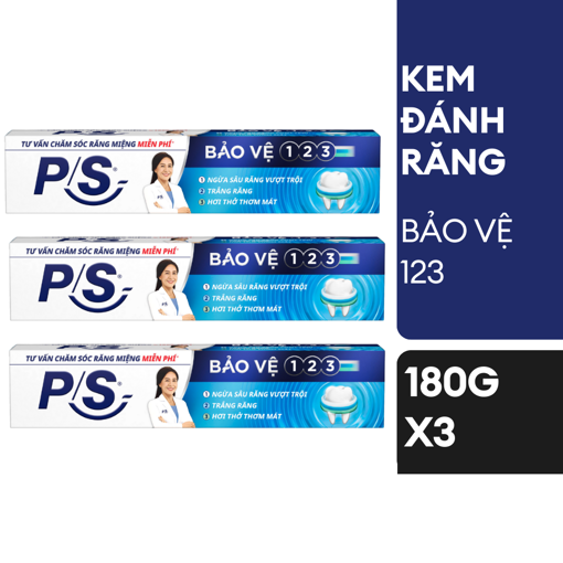 Ảnh của Combo 3 Kem đánh răng P/S Bảo Vệ 123 180g