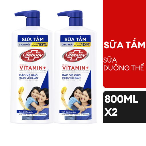 Ảnh của Combo 2 Sữa tắm Lifebuoy Vitamin+ Sữa dưỡng ẩm 800g