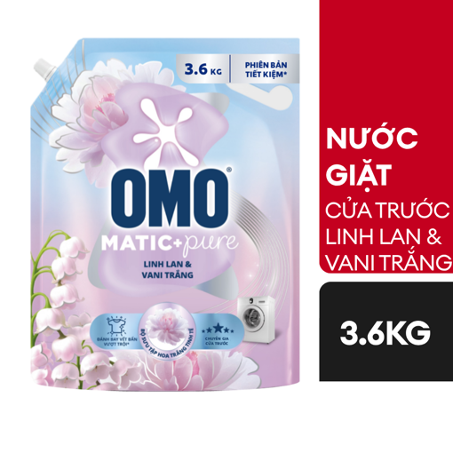 Ảnh của Nước giặt OMO Cửa trước hương Hoa Linh Lan & Vani Trắng 3.6kg