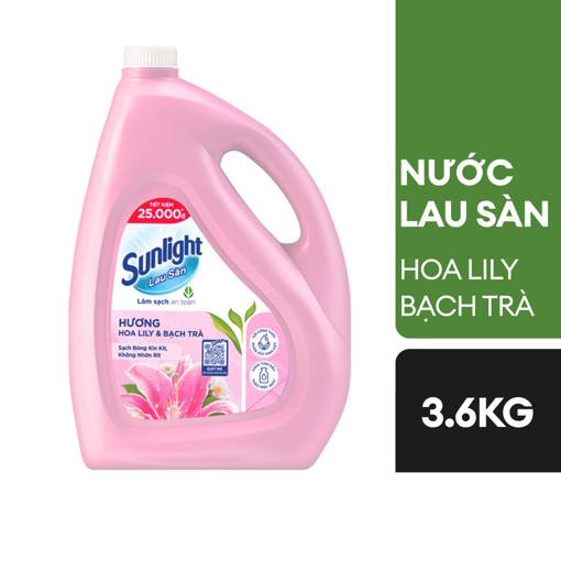 Ảnh của Nước lau sàn Sunlight Tinh đầu thảo mộc hoa Lily & Bạch trà can 3.6kg