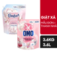 Ảnh của [Combo Giặt Xả] Nước giặt OMO Cửa Trên hương Mẫu Đơn Trắng và Đàn Hương 3.6kg + Nước xả vải Comfort Hoa Trắng Thanh Nhã 3.6l