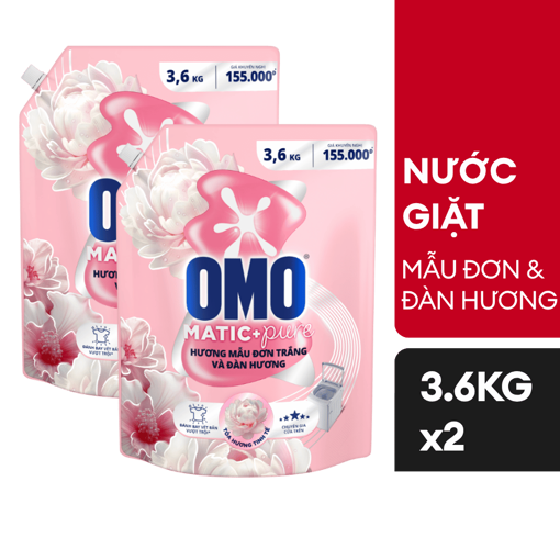 Ảnh của Combo 2 Nước giặt OMO Cửa Trên hương Mẫu Đơn Trắng và Đàn Hương 3.6kg