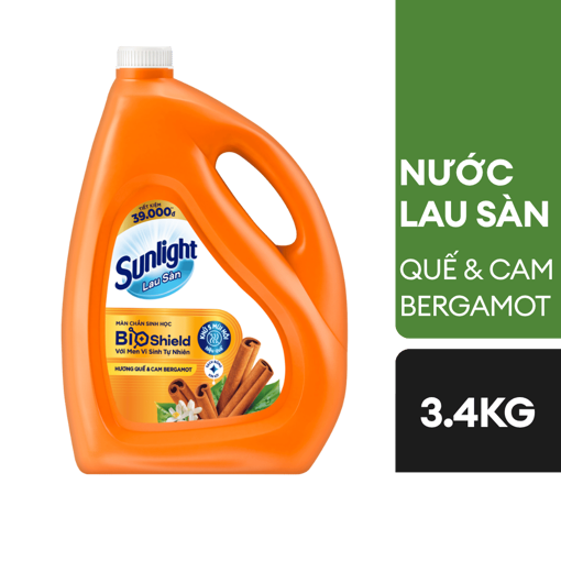 Ảnh của Nước lau sàn Sunlight BIOSHIELD hương Quế & Cam Bergamot 3.4kg