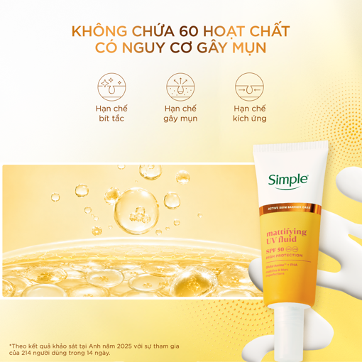 Ảnh của Kem chống nắng SIMPLE cho da dầu mụn 40ML