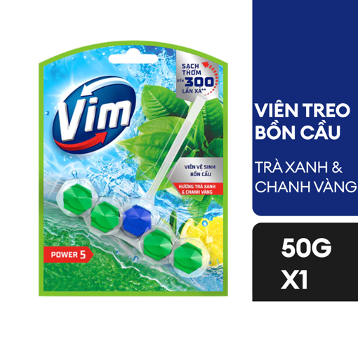 Ảnh của Viên Treo Bồn Cầu Vim Hương Trà Xanh & Chanh Vàng 50g