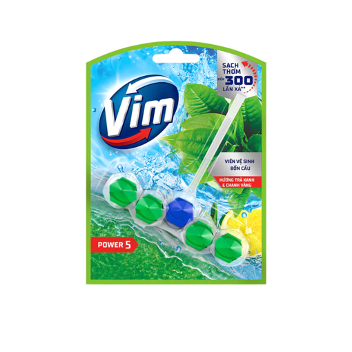 Ảnh của Viên Treo Bồn Cầu Vim Hương Trà Xanh & Chanh Vàng 50g