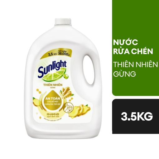 Ảnh của Nước rửa chén Sunlight Thiên nhiên Gừng can 3.5kg