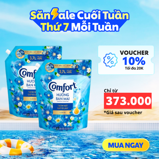 Ảnh của Combo 2 Nước Xả Vải Comfort Đậm Đặc 1 Lần Xả Hương Ban Mai 3.7L
