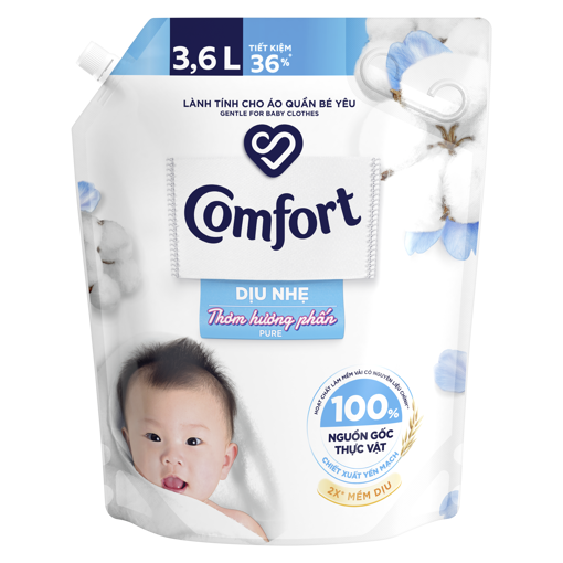 Ảnh của Nước xả Comfort Mềm vải Dịu nhẹ Thơm hương phấn 3.6l